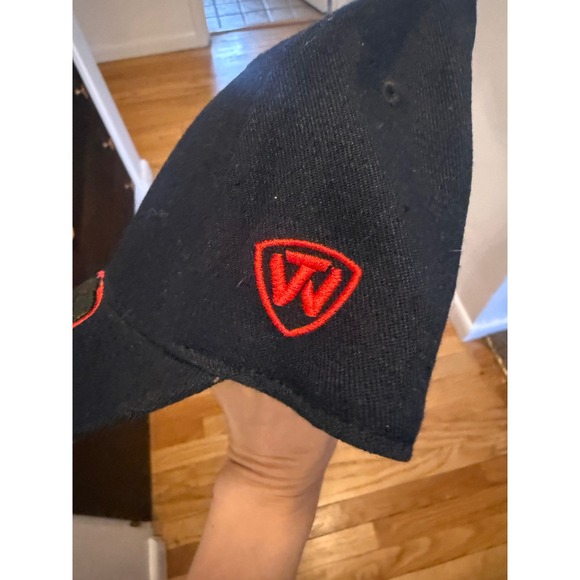 Maryland Terrapins Baseball Cap M Logo Turtle Red Outline Black Adjustable - Picture 3 of 3